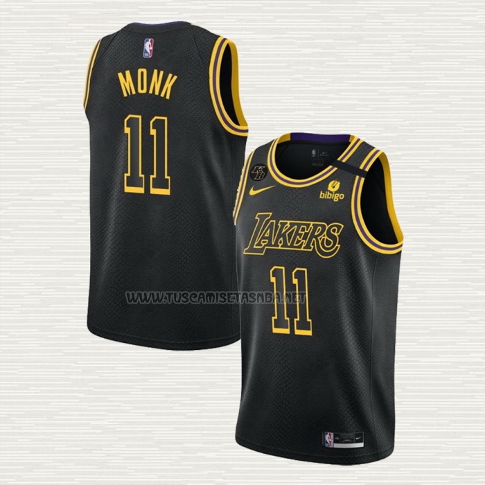 Camiseta Malik Monk NO 11 Los Angeles Lakers Mamba 2021-22 Negro